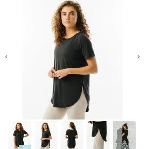 ZYIA Black Perfect Slit Swoop T